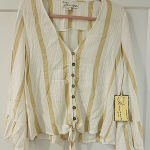 Vintage Havana | NWT Women’s Bell Sleeve Striped Blouse | size Small